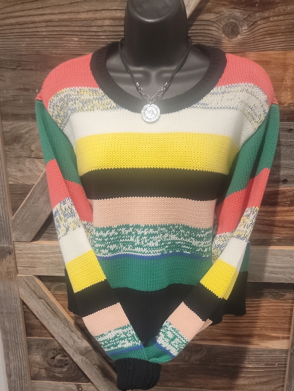 CAbi Multicolor Block Sweater